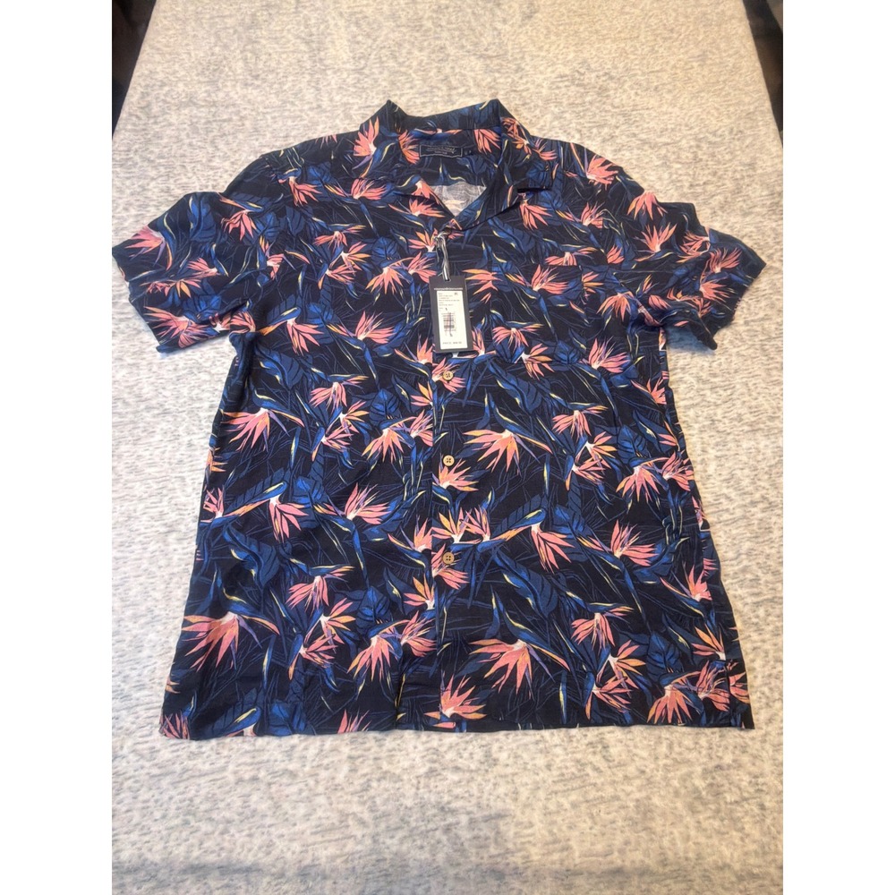 Vineyard Vines Men's Classic Fit short sleeve Button Down ShirtNavy Size S NWT